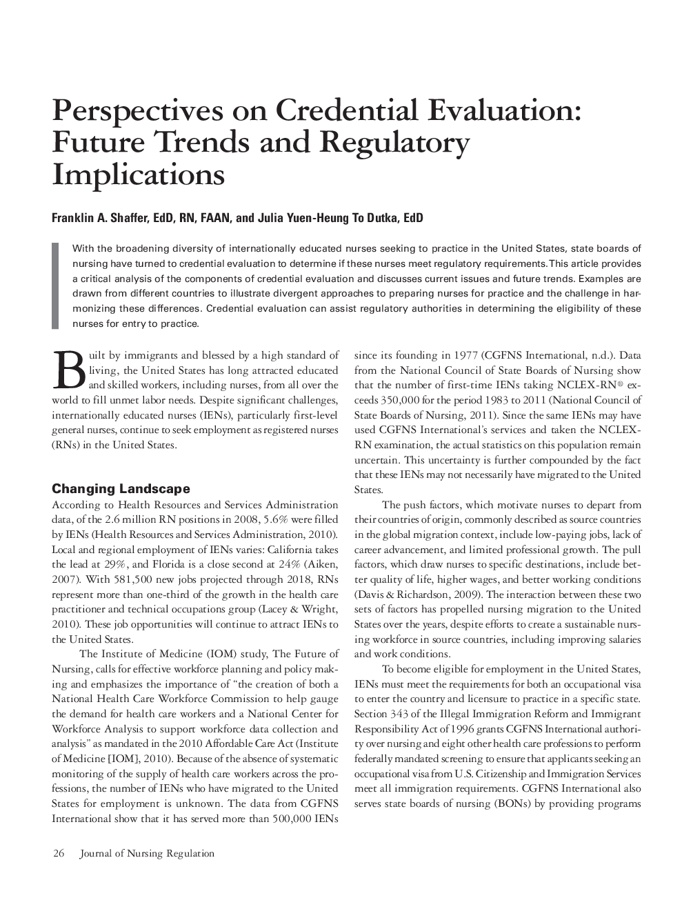 عکس صفحه اول مقاله: Perspectives on Credential Evaluation: Future Trends and Regulatory Implications Perspectives on Credential Evaluation: Future Trends and Regulatory Implications
