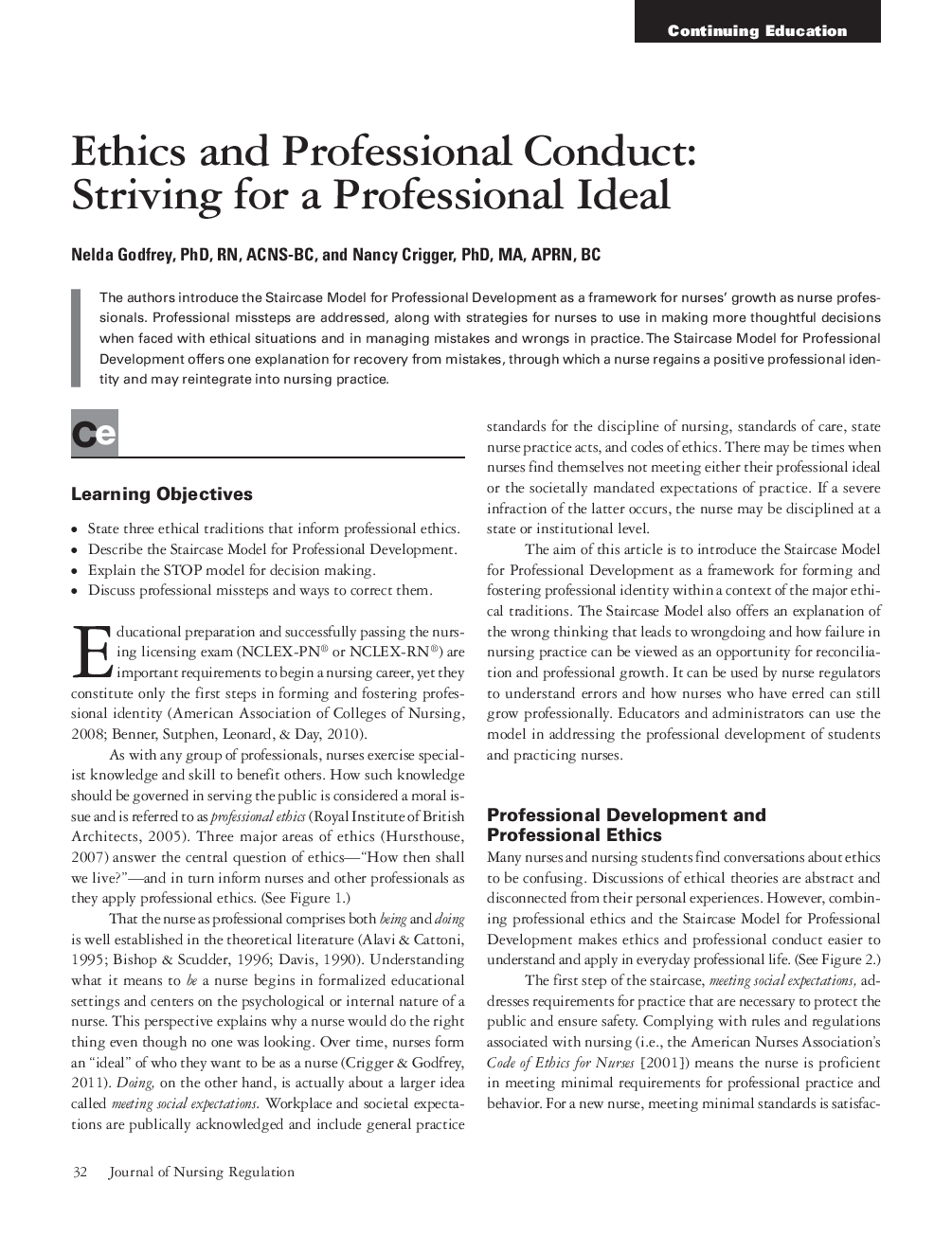 عکس صفحه اول مقاله: Ethics and Professional Conduct: Striving for a Professional Ideal Ethics and Professional Conduct: Striving for a Professional Ideal