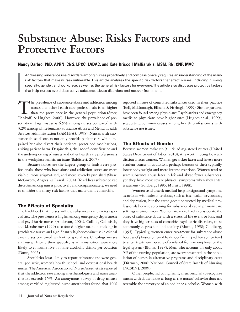 عکس صفحه اول مقاله: Substance Abuse: Risks Factors and Protective Factors Substance Abuse: Risks Factors and Protective Factors