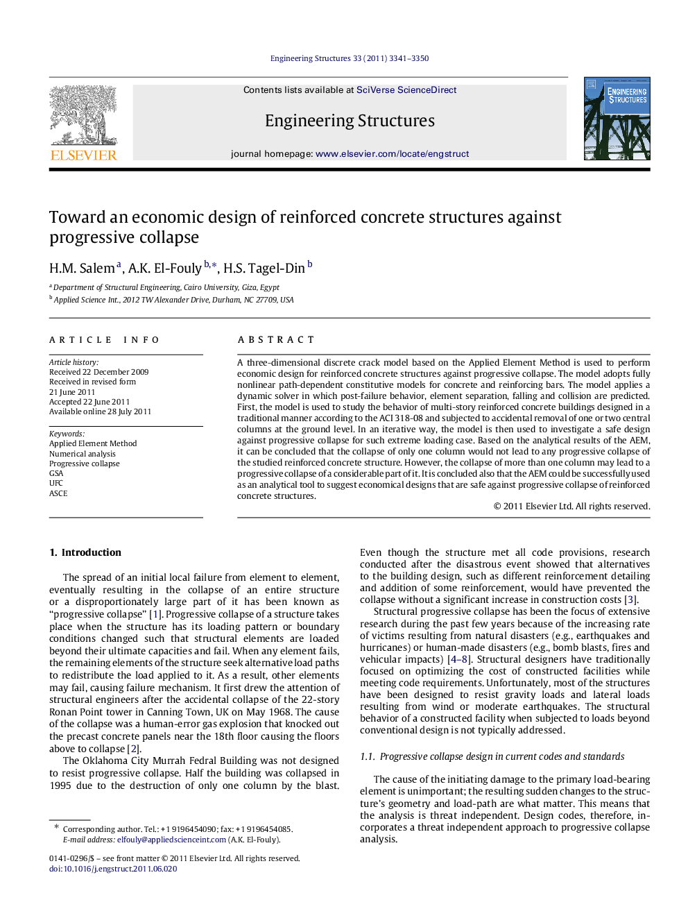 Toward an economic design of reinforced concrete structures against progressive collapse