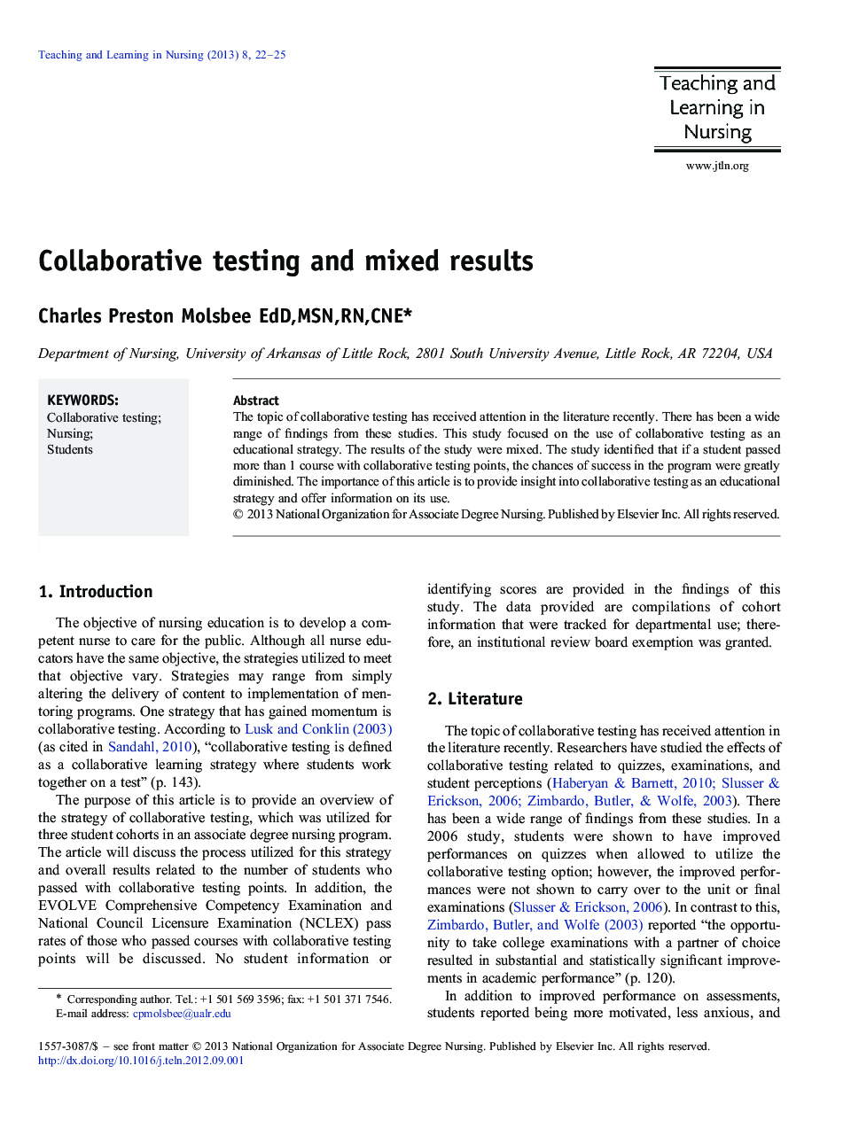 Collaborative testing and mixed results