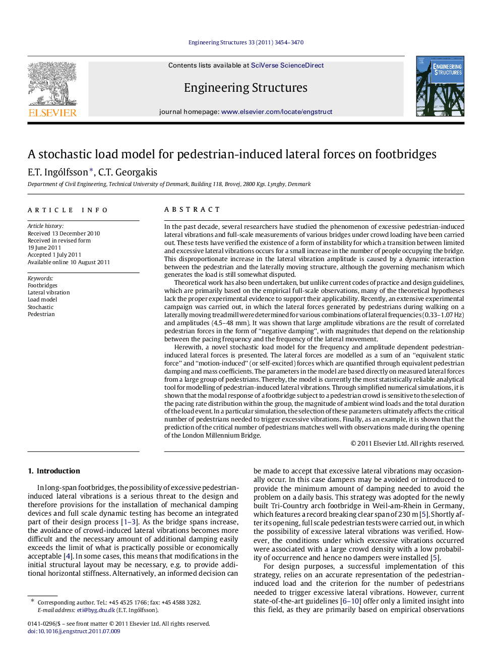 A stochastic load model for pedestrian-induced lateral forces on footbridges