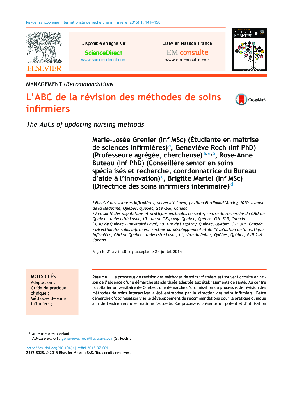 L'ABC de la révision des méthodes de soins infirmiers