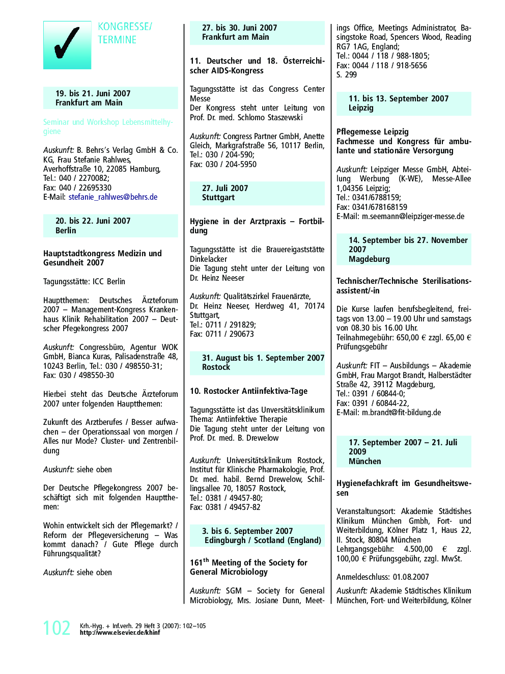 Kongresse/Termine