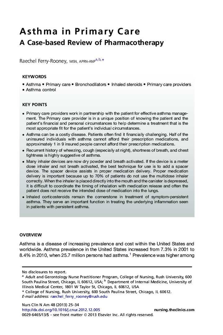 Asthma in Primary Care