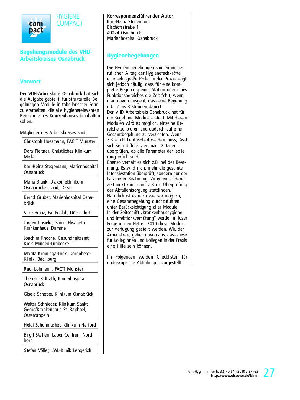 عکس صفحه اول مقاله: Serie: Begehungsmodule des VHD-Arbeitskreises Osnabrück Serie: Begehungsmodule des VHD-Arbeitskreises Osnabrück