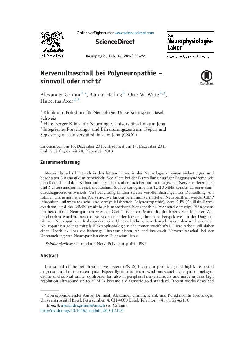 Nervenultraschall bei Polyneuropathie – sinnvoll oder nicht?