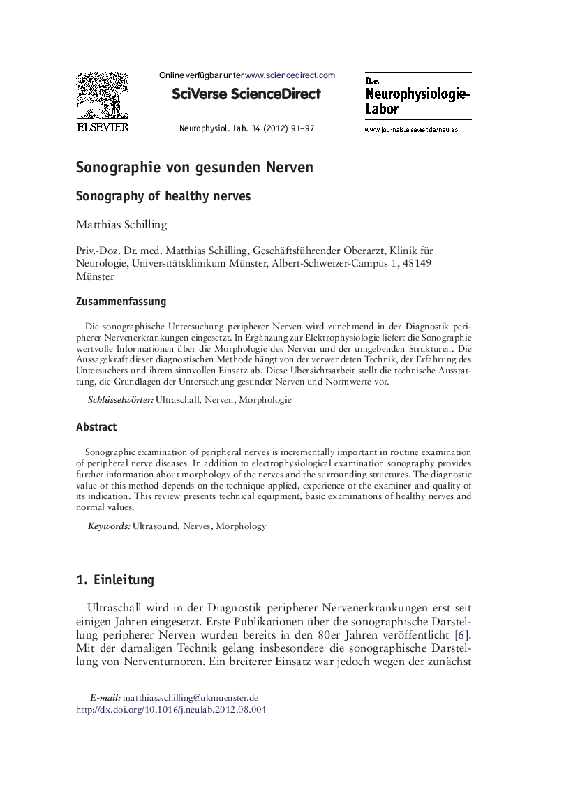 Sonographie von gesunden Nerven