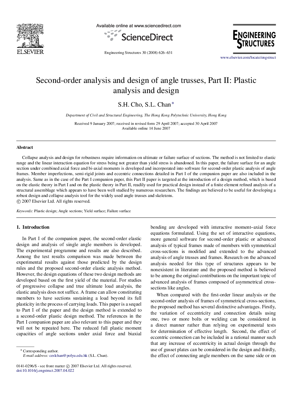 Second-order analysis and design of angle trusses, Part II: Plastic analysis and design