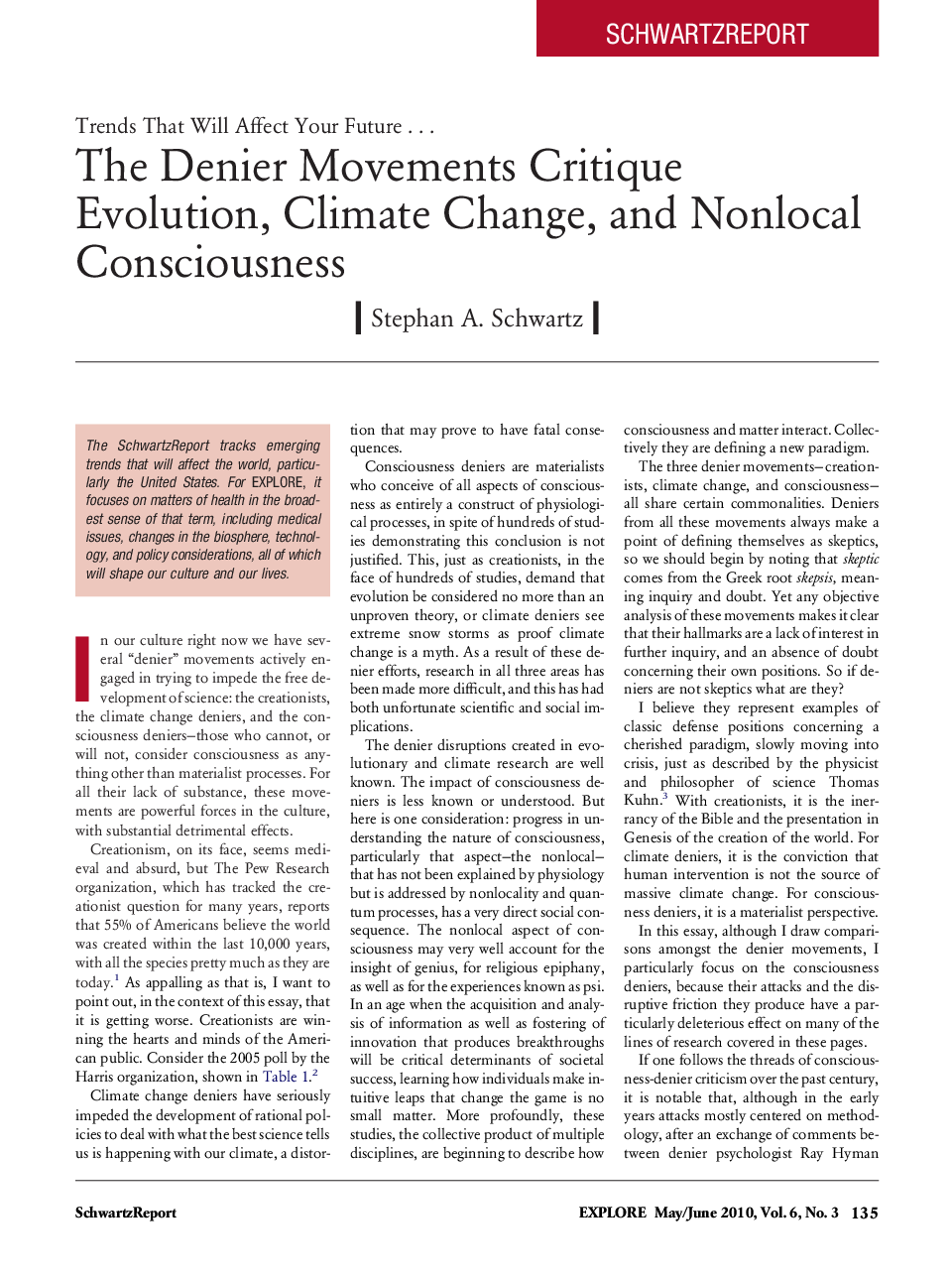 Trends That Will Affect Your Future …: The Denier Movements Critique Evolution, Climate Change, and Nonlocal Consciousness