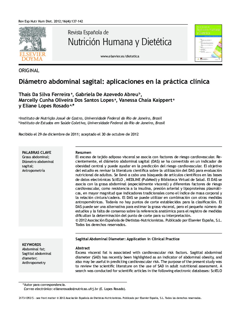Diámetro abdominal sagital: aplicaciones en la práctica clÃ­nica