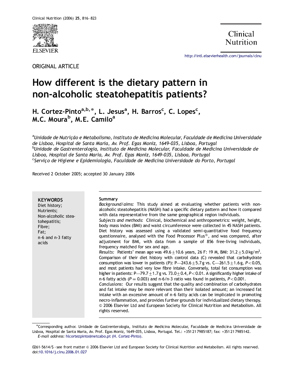 How different is the dietary pattern in non-alcoholic steatohepatitis patients?