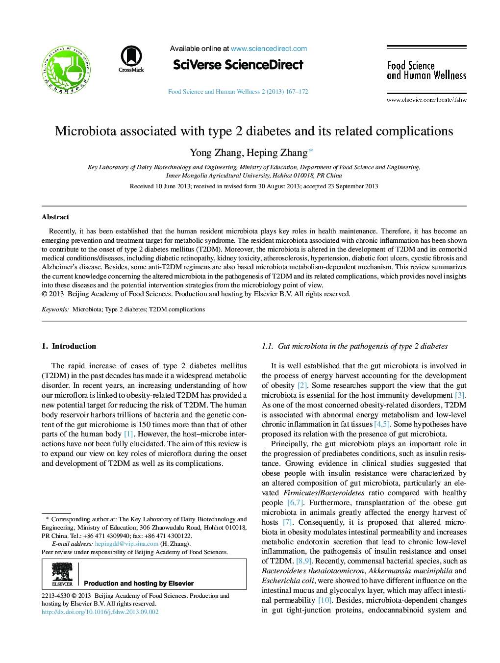 Microbiota associated with type 2 diabetes and its related complications 