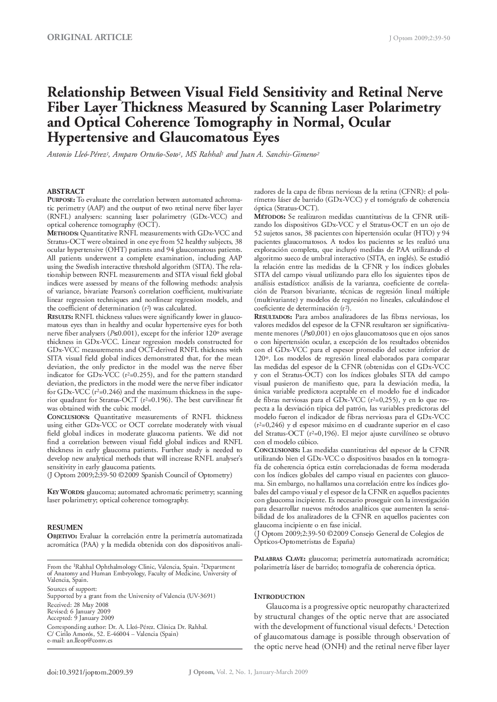 Relationship Between Visual Field Sensitivity and Retinal Nerve Fiber Layer Thickness Measured by Scanning Laser Polarimetry and Optical Coherence Tomography in Normal, Ocular Hypertensive and Glaucomatous Eyes