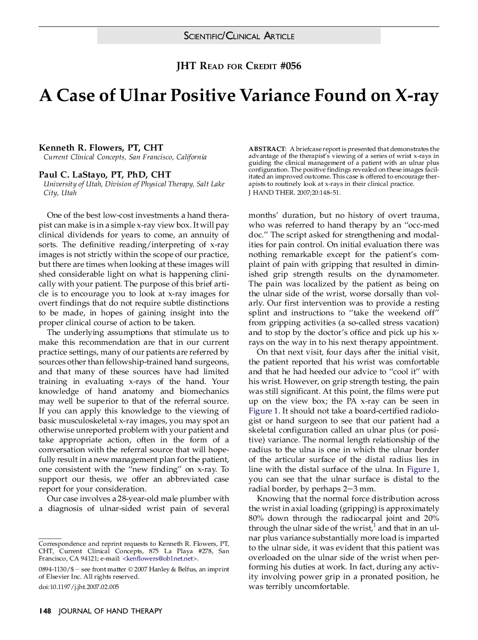 A Case of Ulnar Positive Variance Found on X-ray