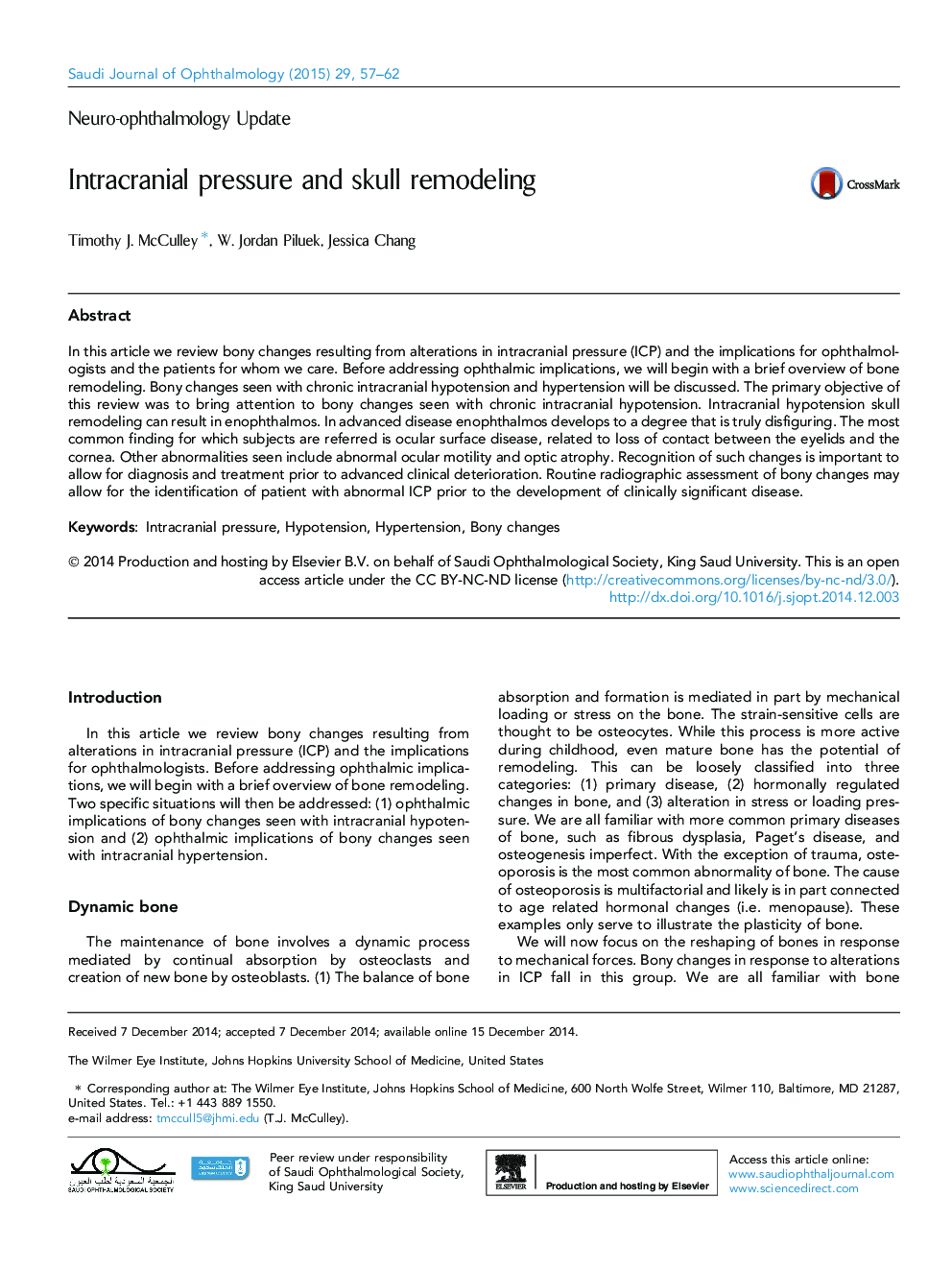 Intracranial pressure and skull remodeling 
