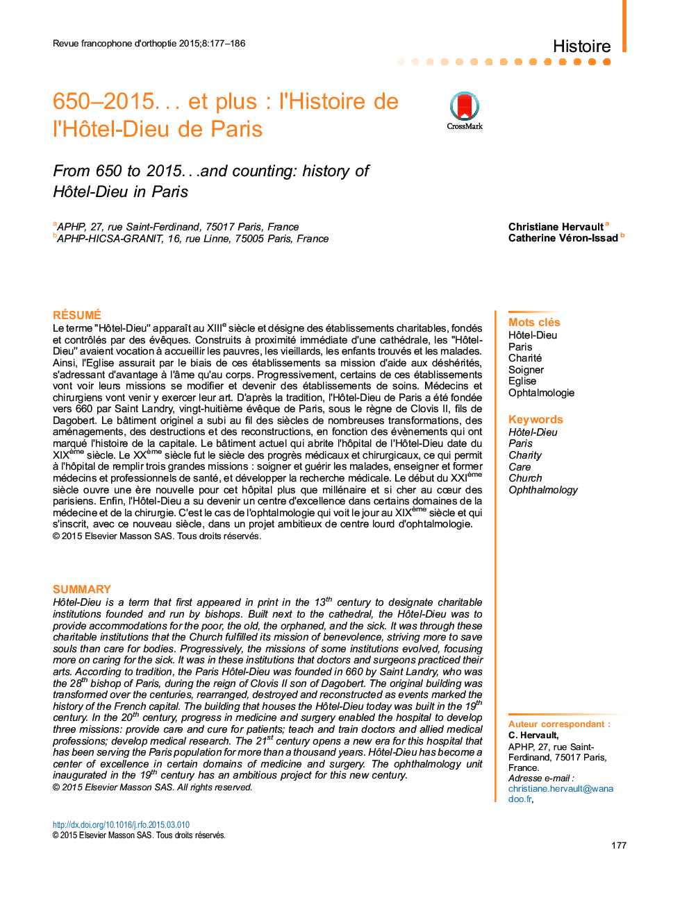 650-2015â¦ et plusÂ : l'Histoire de l'HÃ´tel-Dieu de Paris