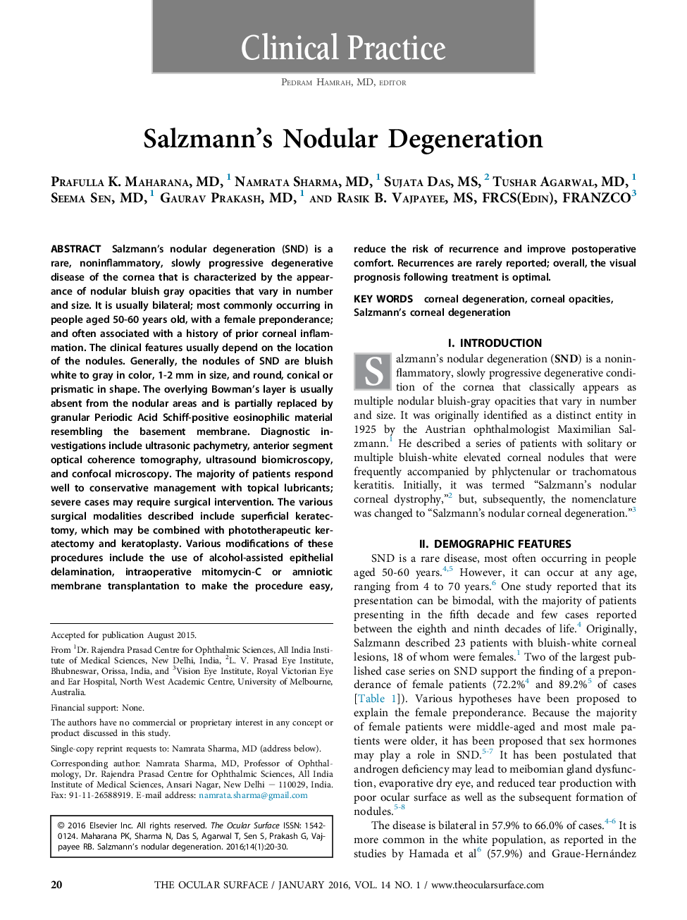 Salzmann's Nodular Degeneration 