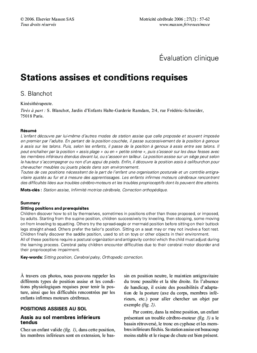 Stations assises et conditions requises