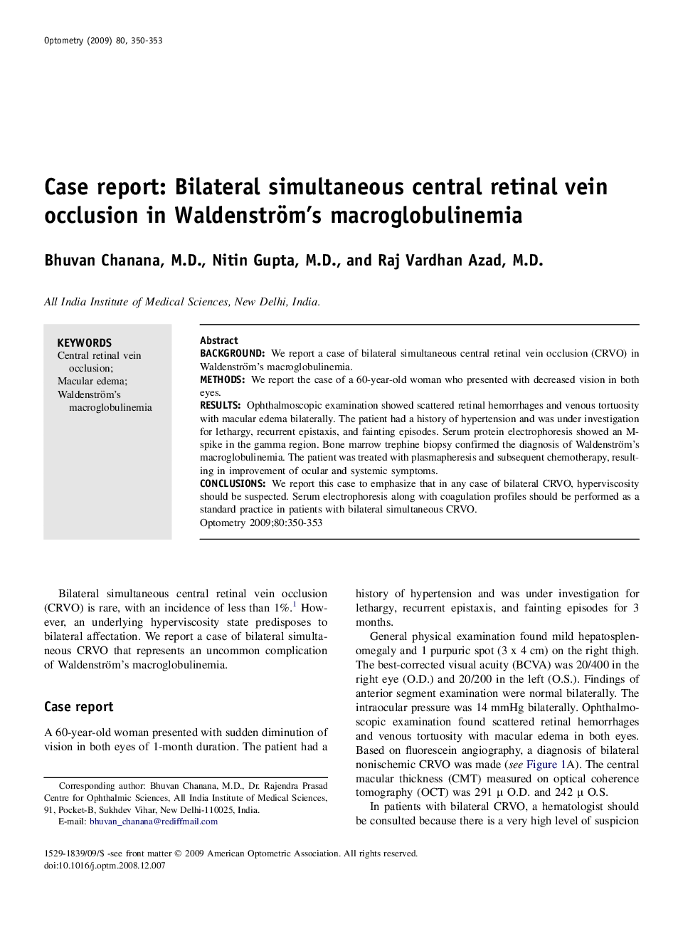 Case report: Bilateral simultaneous central retinal vein occlusion in Waldenström's macroglobulinemia