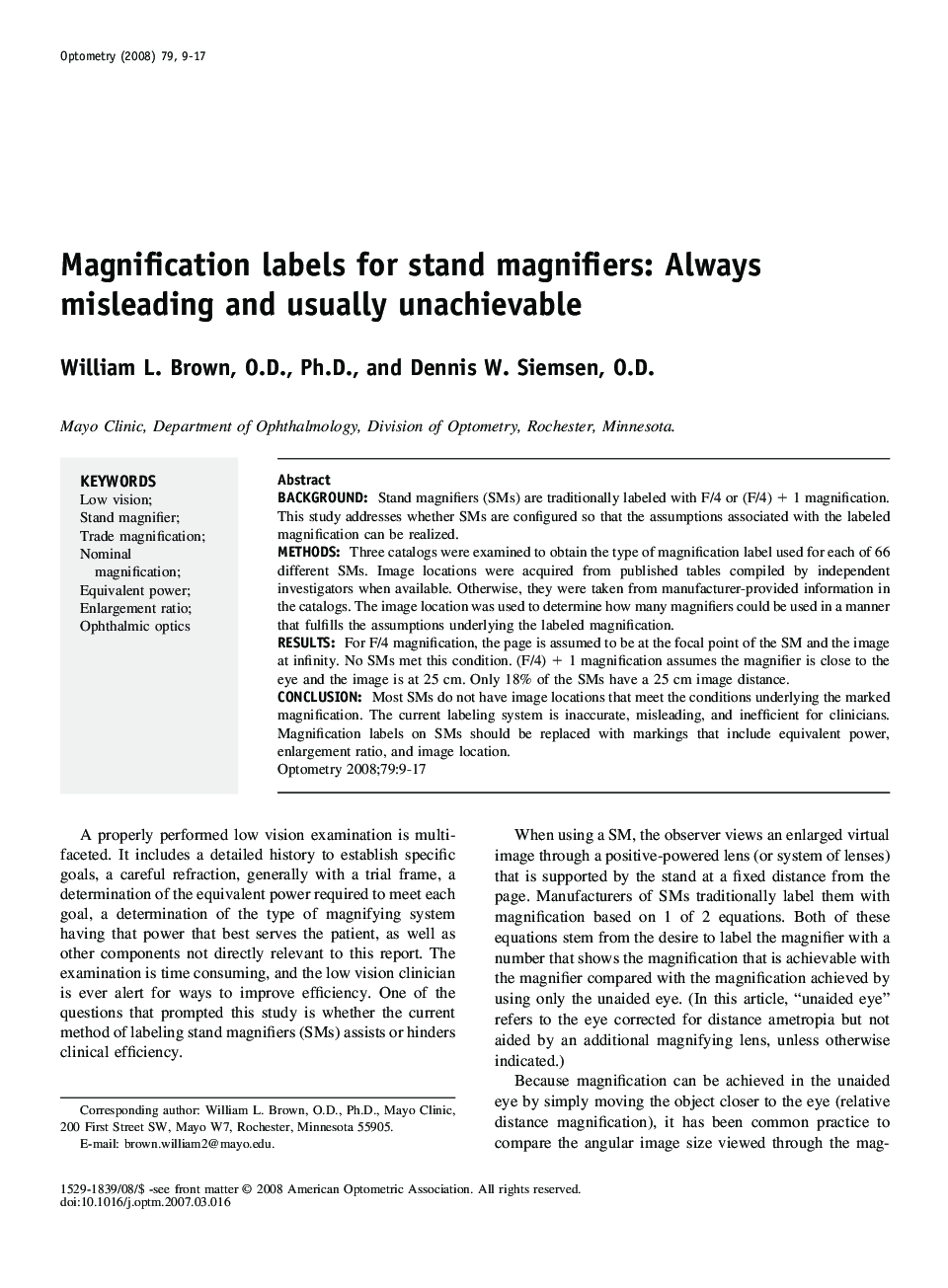 Magnification labels for stand magnifiers: Always misleading and usually unachievable