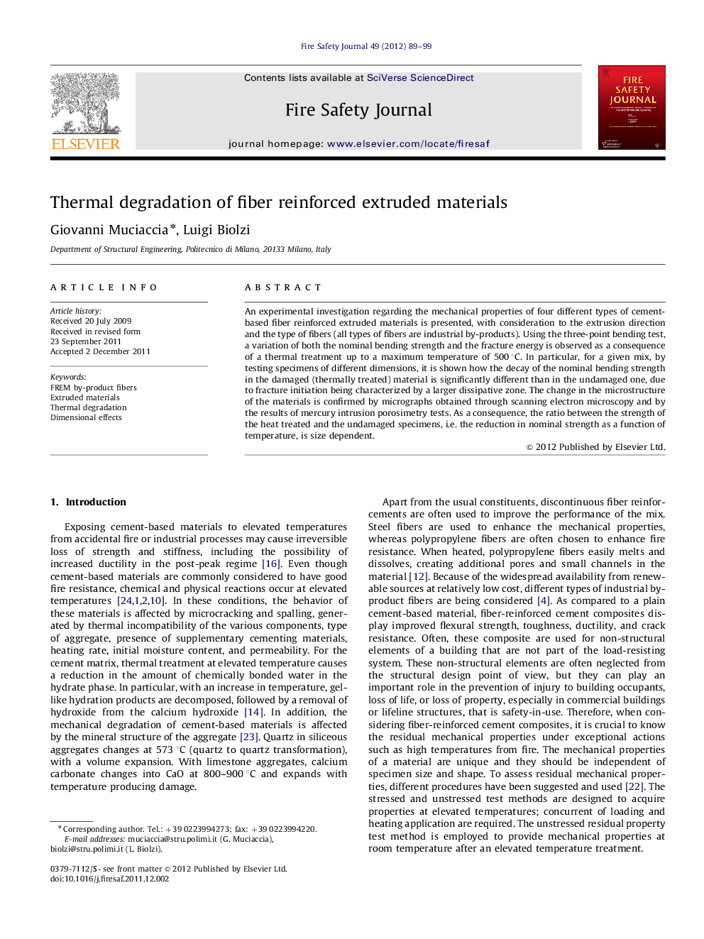 Thermal degradation of fiber reinforced extruded materials