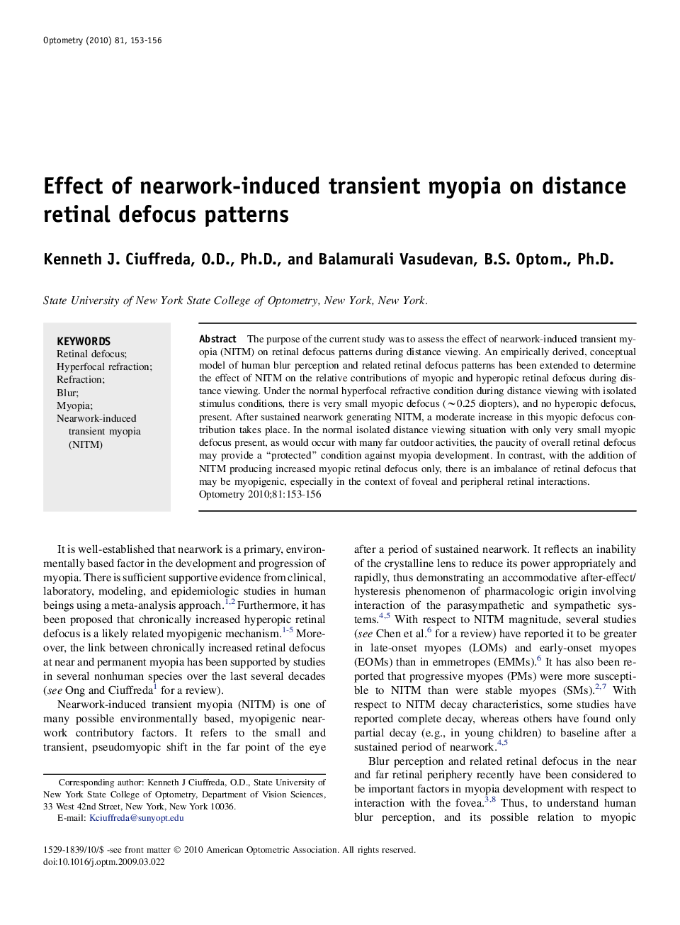 Effect of nearwork-induced transient myopia on distance retinal defocus patterns