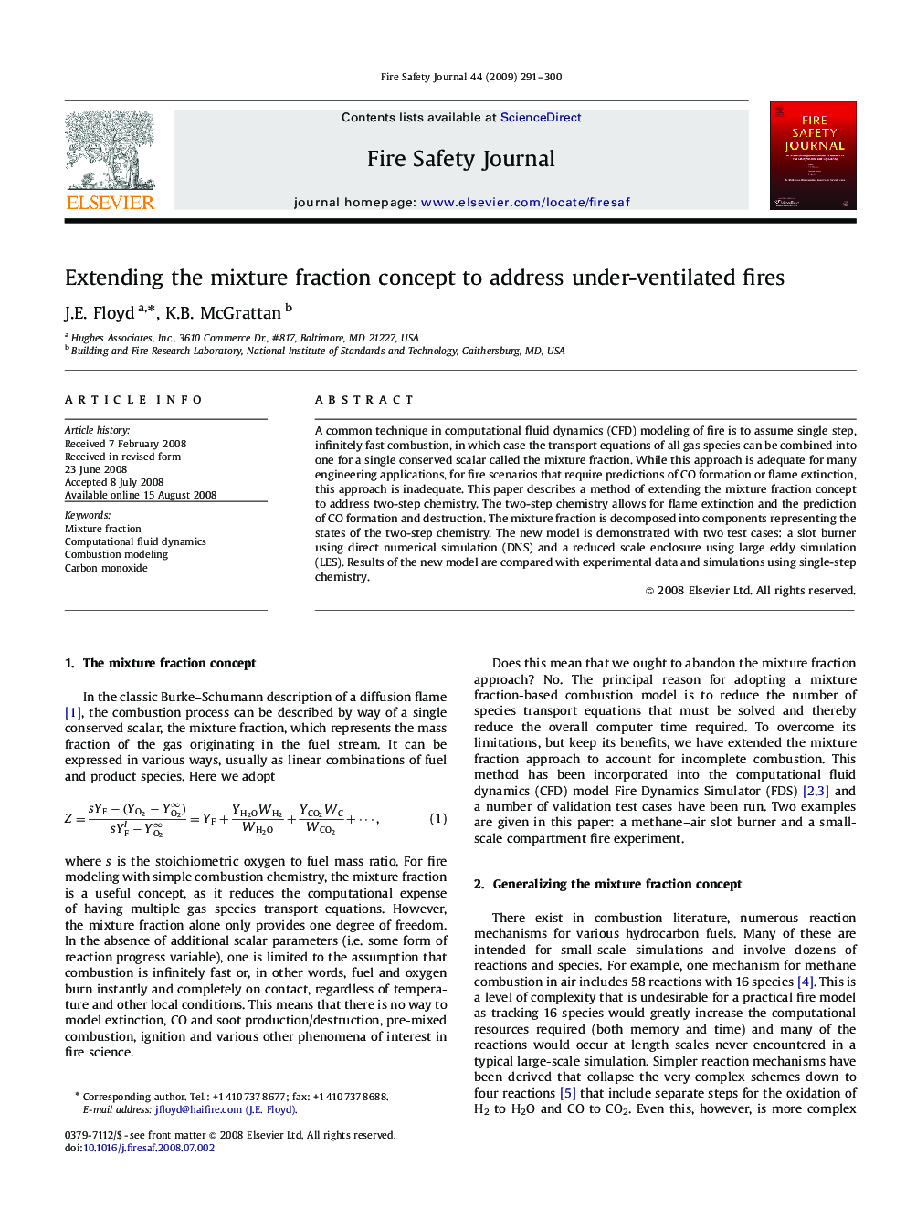 Extending the mixture fraction concept to address under-ventilated fires