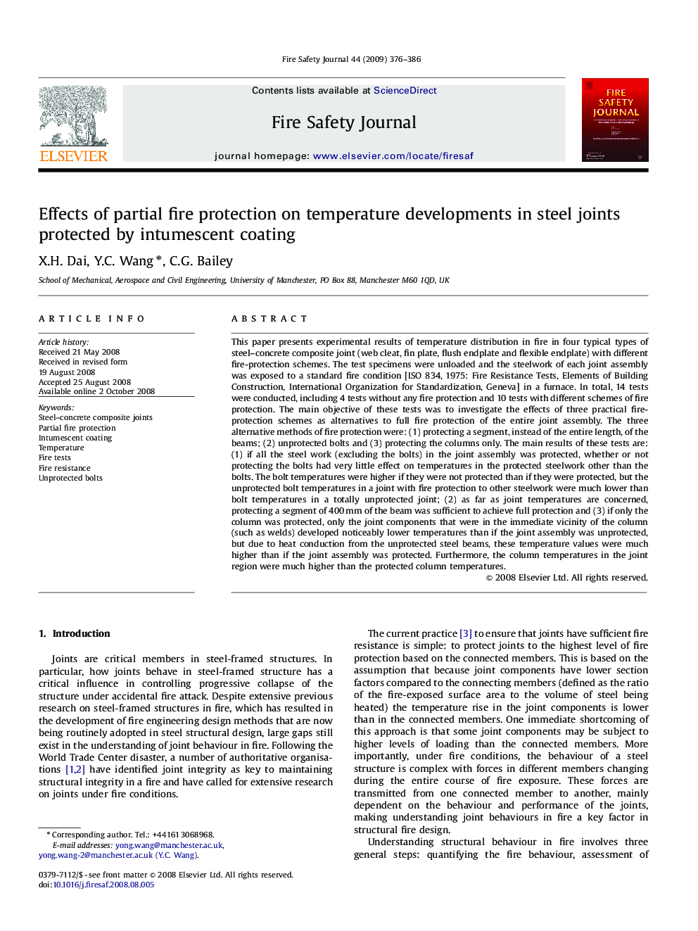 Effects of partial fire protection on temperature developments in steel joints protected by intumescent coating