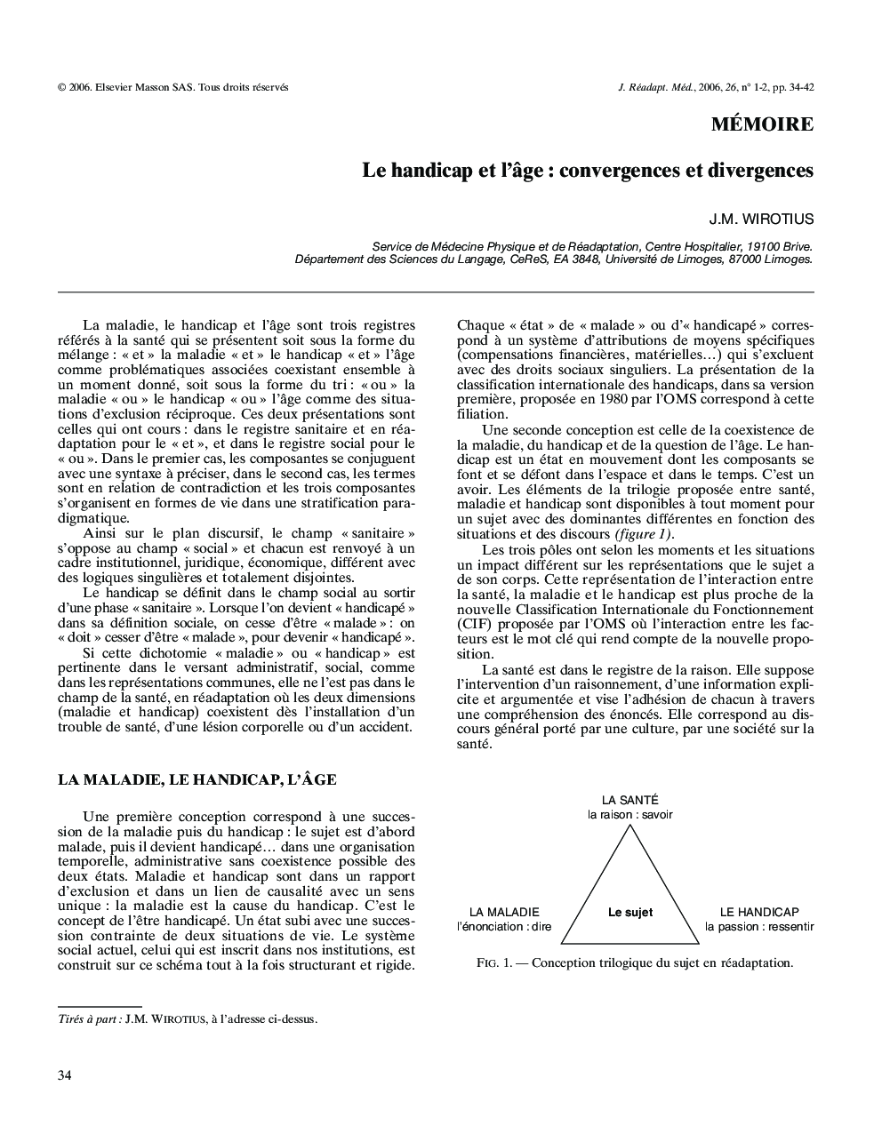 Le handicap et l'Ã¢ge: convergences et divergences