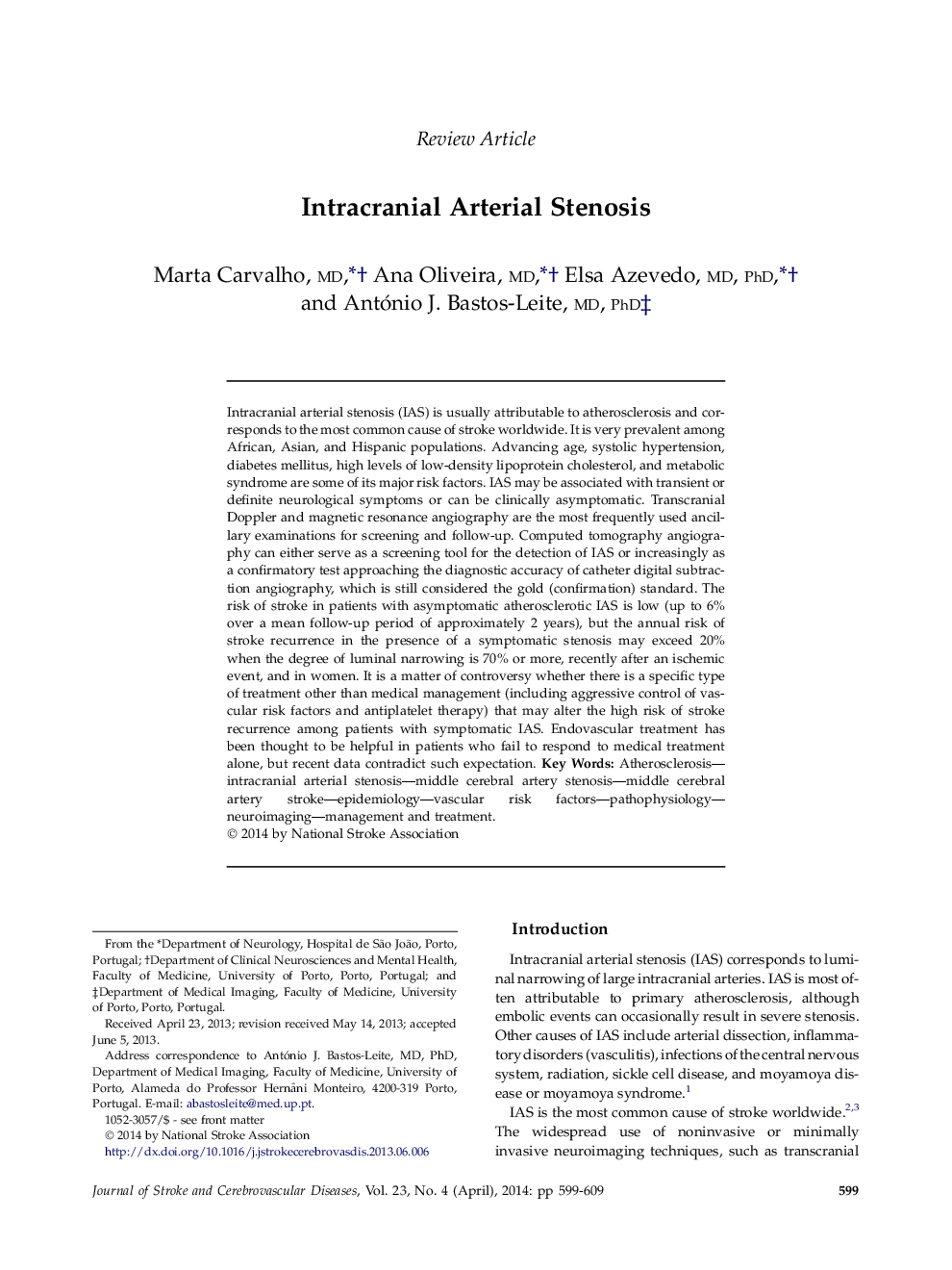 Intracranial Arterial Stenosis