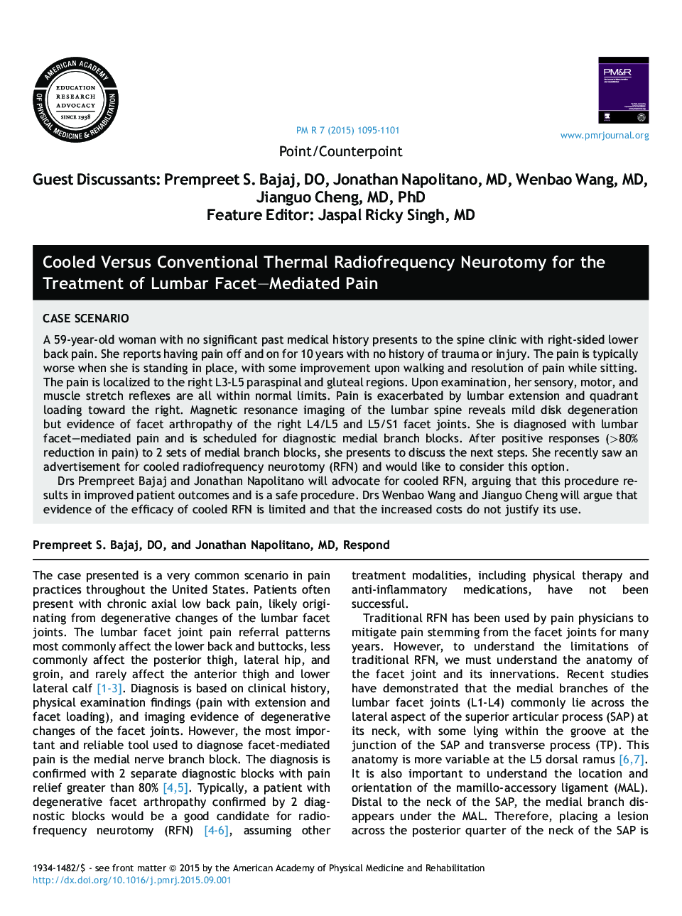 Cooled Versus Conventional Thermal Radiofrequency Neurotomy for the Treatment of Lumbar Facet-Mediated Pain