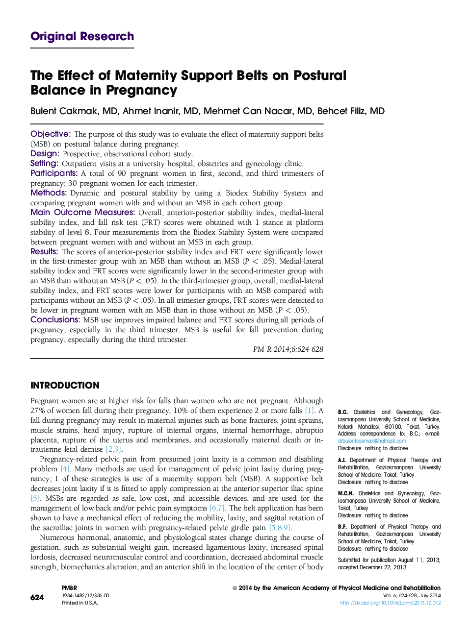 تأثیر کمربندهای زایمان بر میزان تعادل موضعی در بارداری 