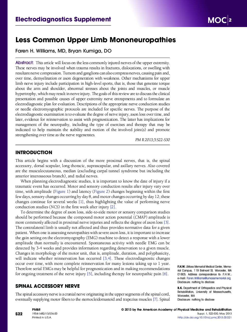 Less Common Upper Limb Mononeuropathies