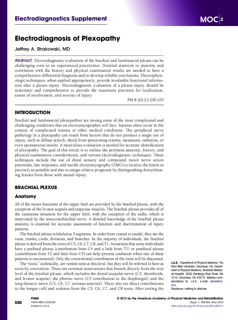 Electrodiagnosis of Plexopathy