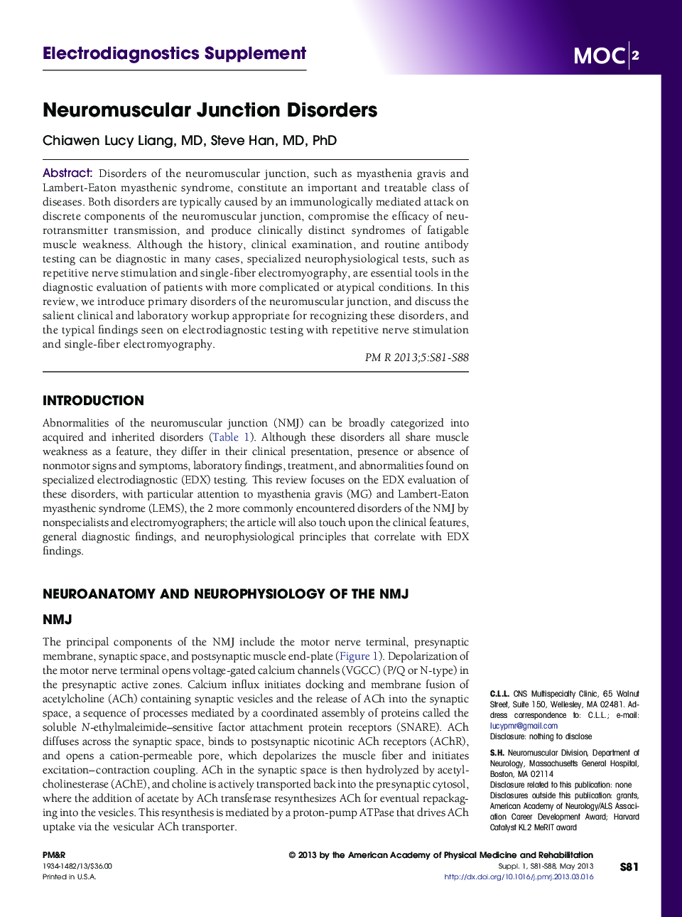 Neuromuscular Junction Disorders