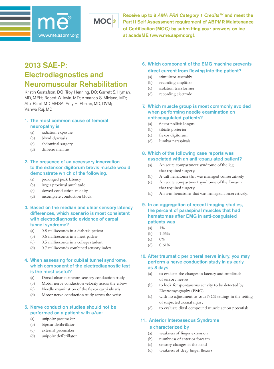 SAE-P Questions