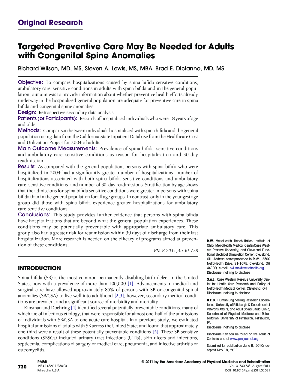 Targeted Preventive Care May Be Needed for Adults with Congenital Spine Anomalies 