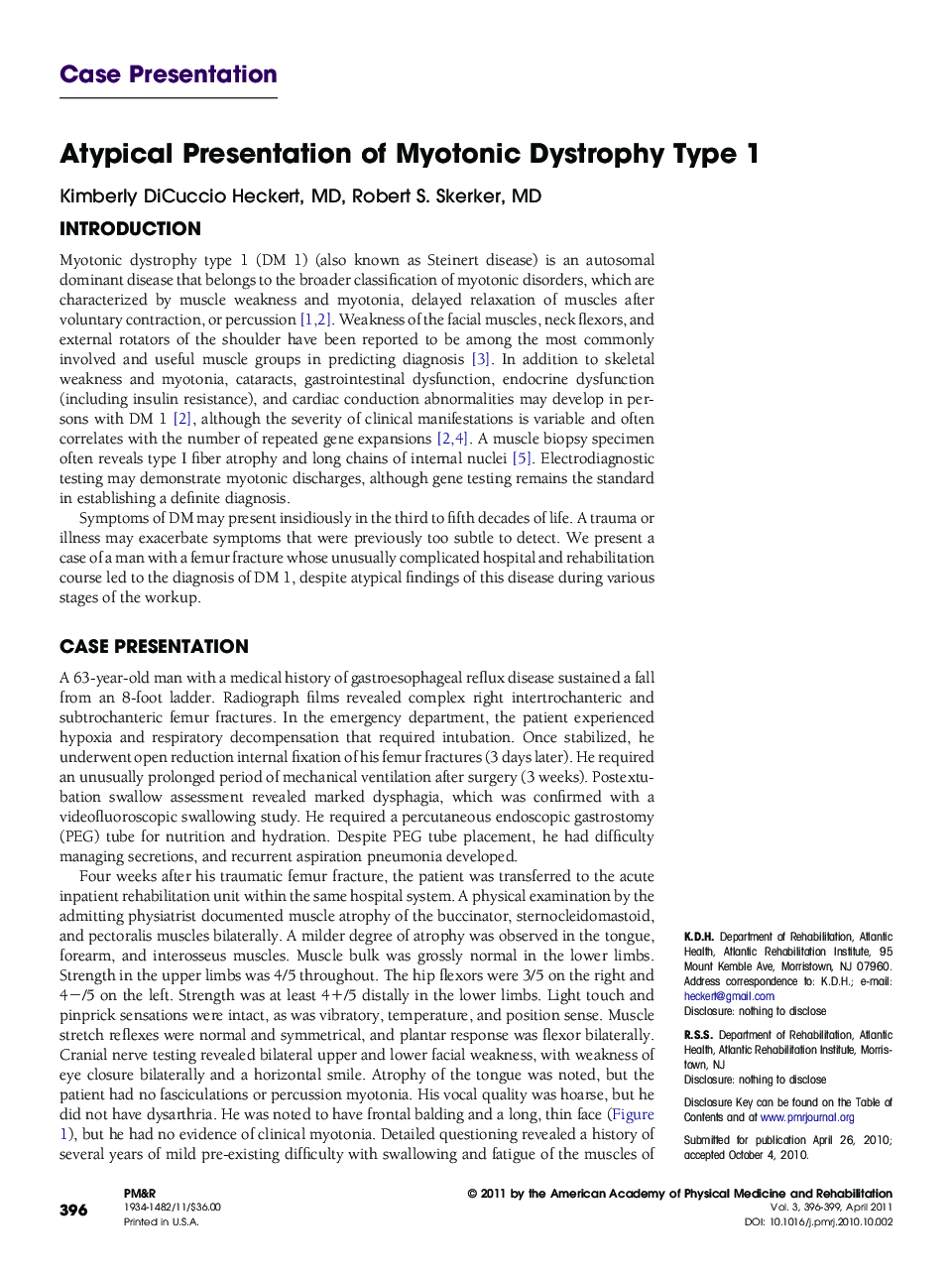 Atypical Presentation of Myotonic Dystrophy Type 1