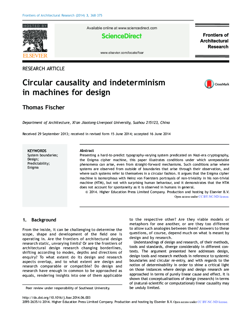 Circular causality and indeterminism in machines for design 