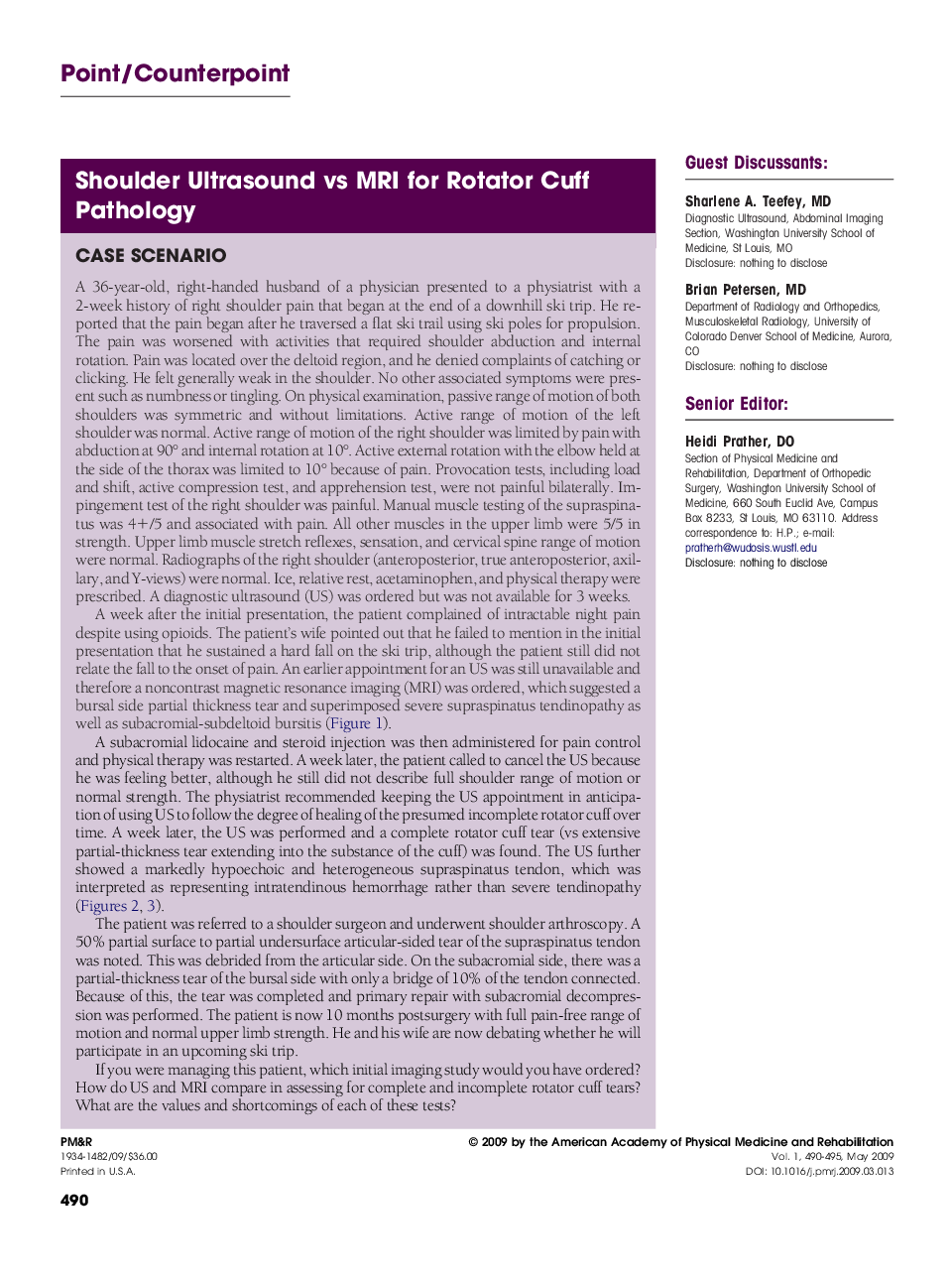 Shoulder Ultrasound vs MRI for Rotator Cuff Pathology