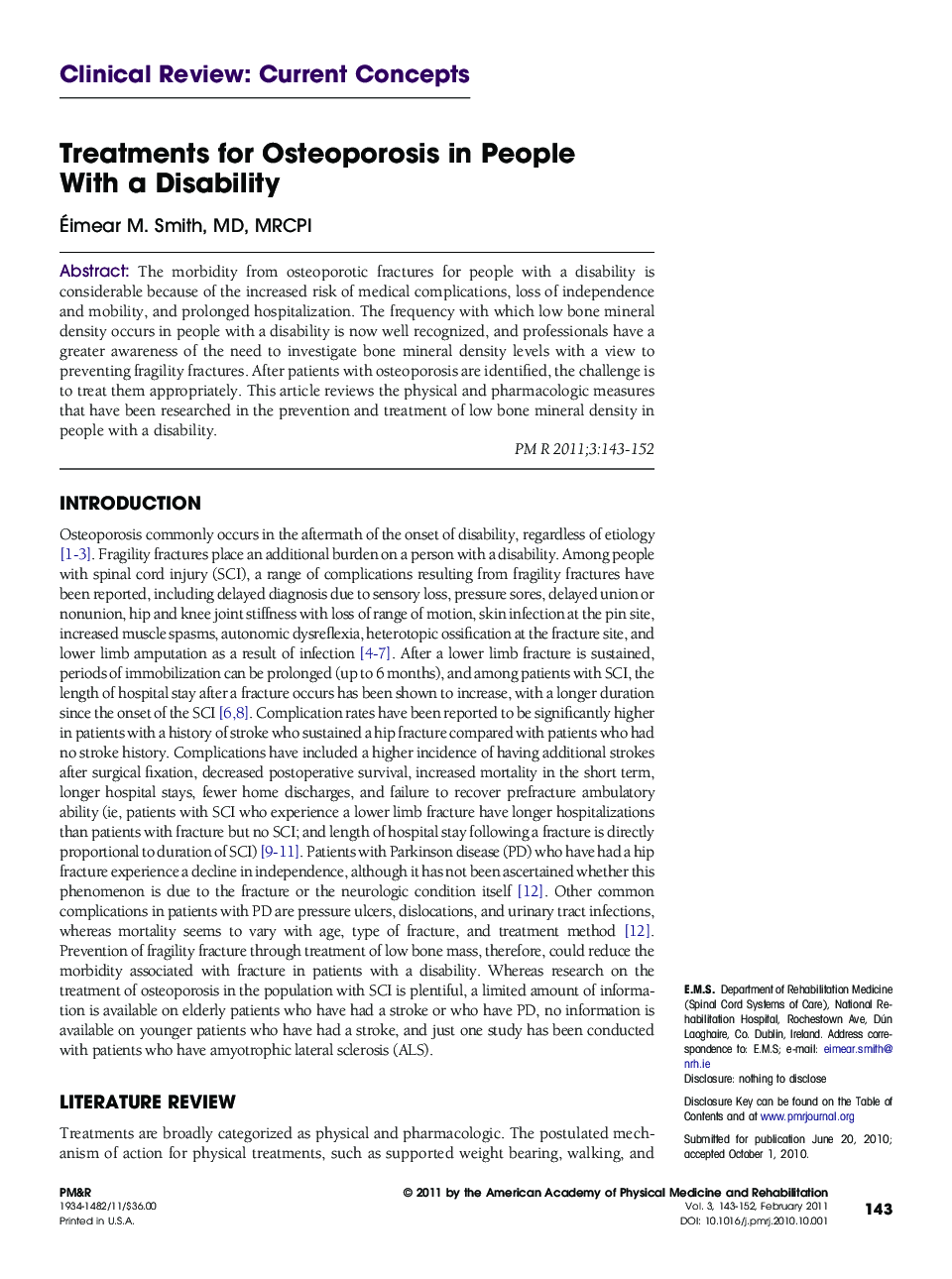 Treatments for Osteoporosis in People With a Disability 