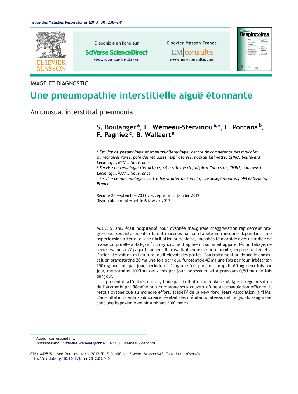 Une pneumopathie interstitielle aiguë étonnante