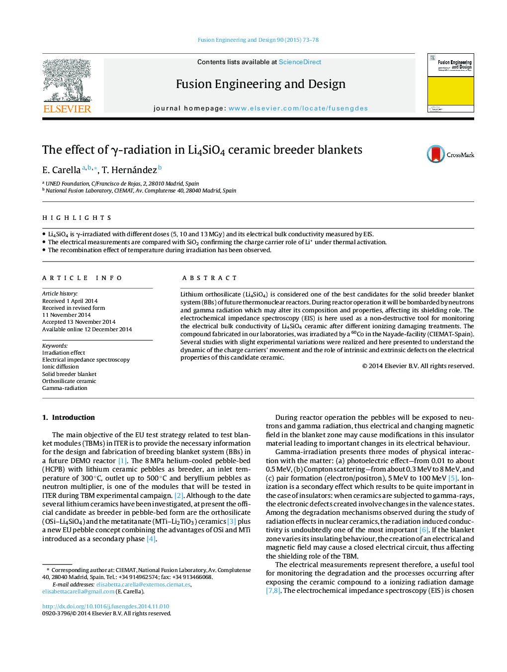 The effect of γ-radiation in Li4SiO4 ceramic breeder blankets