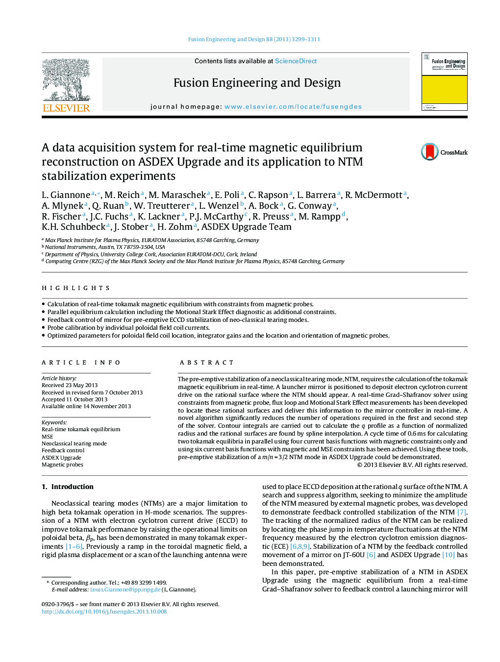 A data acquisition system for real-time magnetic equilibrium reconstruction on ASDEX Upgrade and its application to NTM stabilization experiments