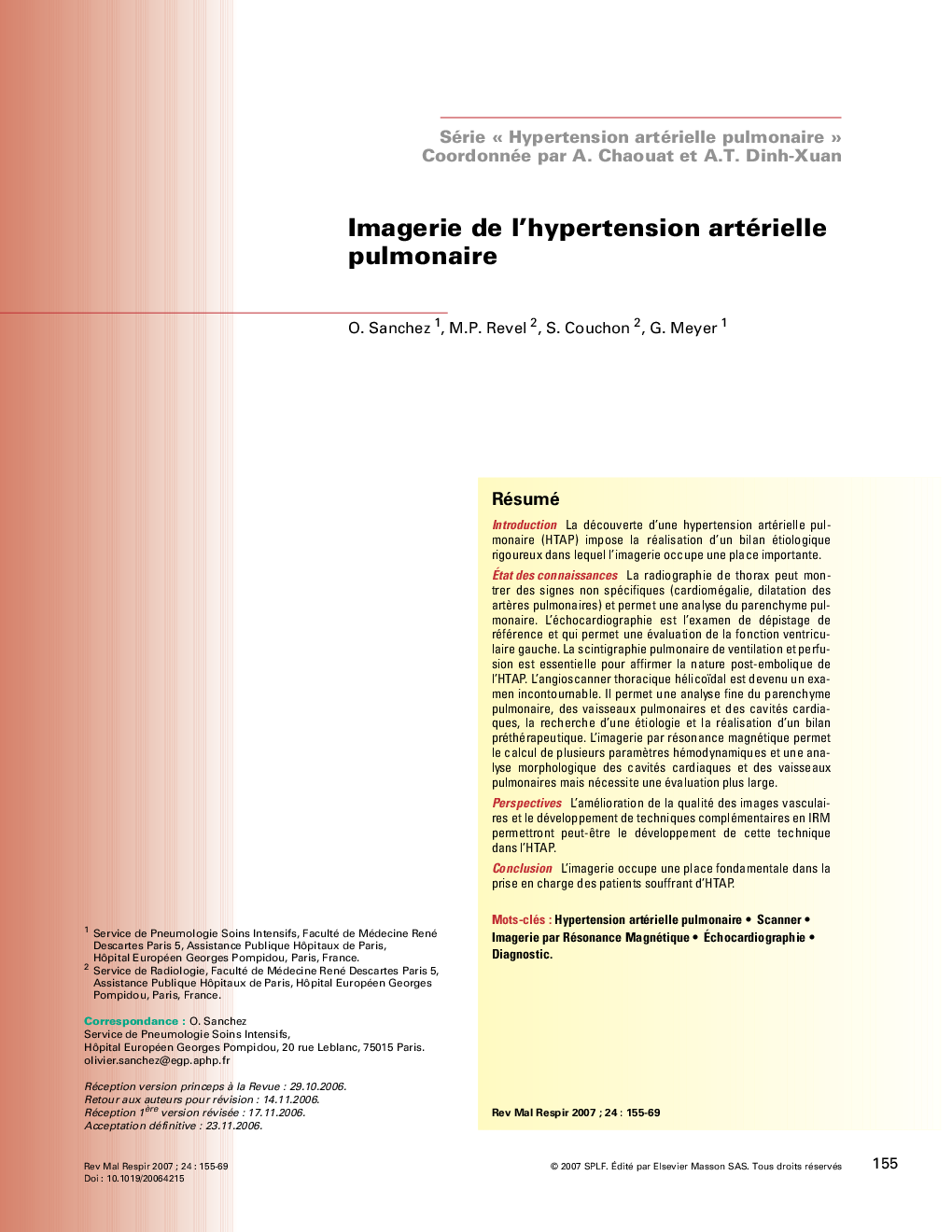 Imagerie de l'hypertension artérielle pulmonaire