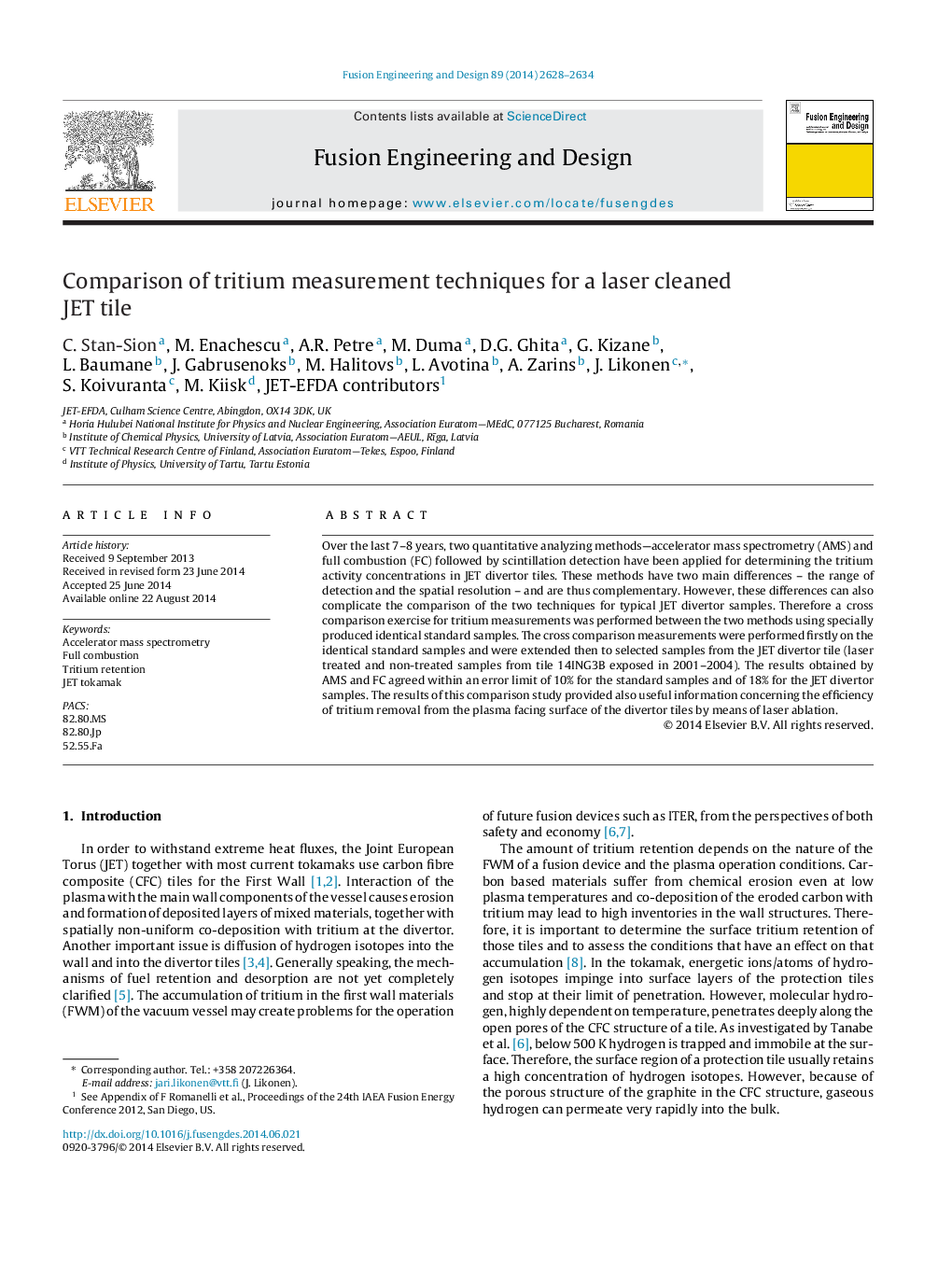 Comparison of tritium measurement techniques for a laser cleaned JET tile