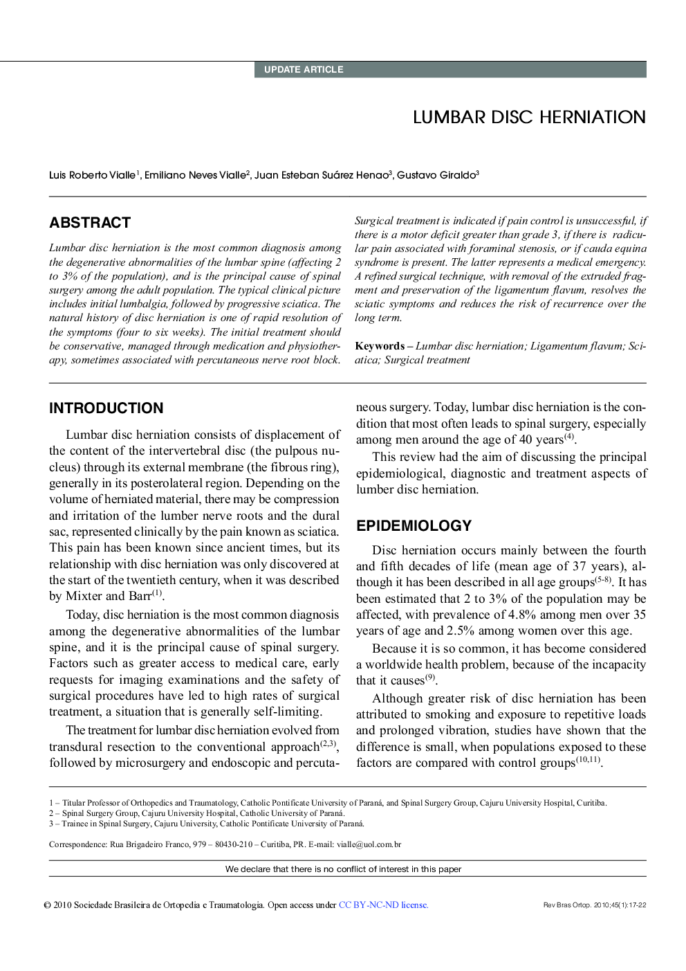 LUMBAR DISC HERNIATION