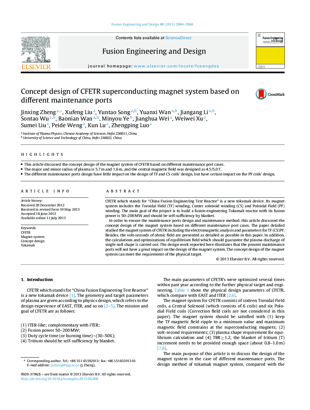 Concept design of CFETR superconducting magnet system based on different maintenance ports