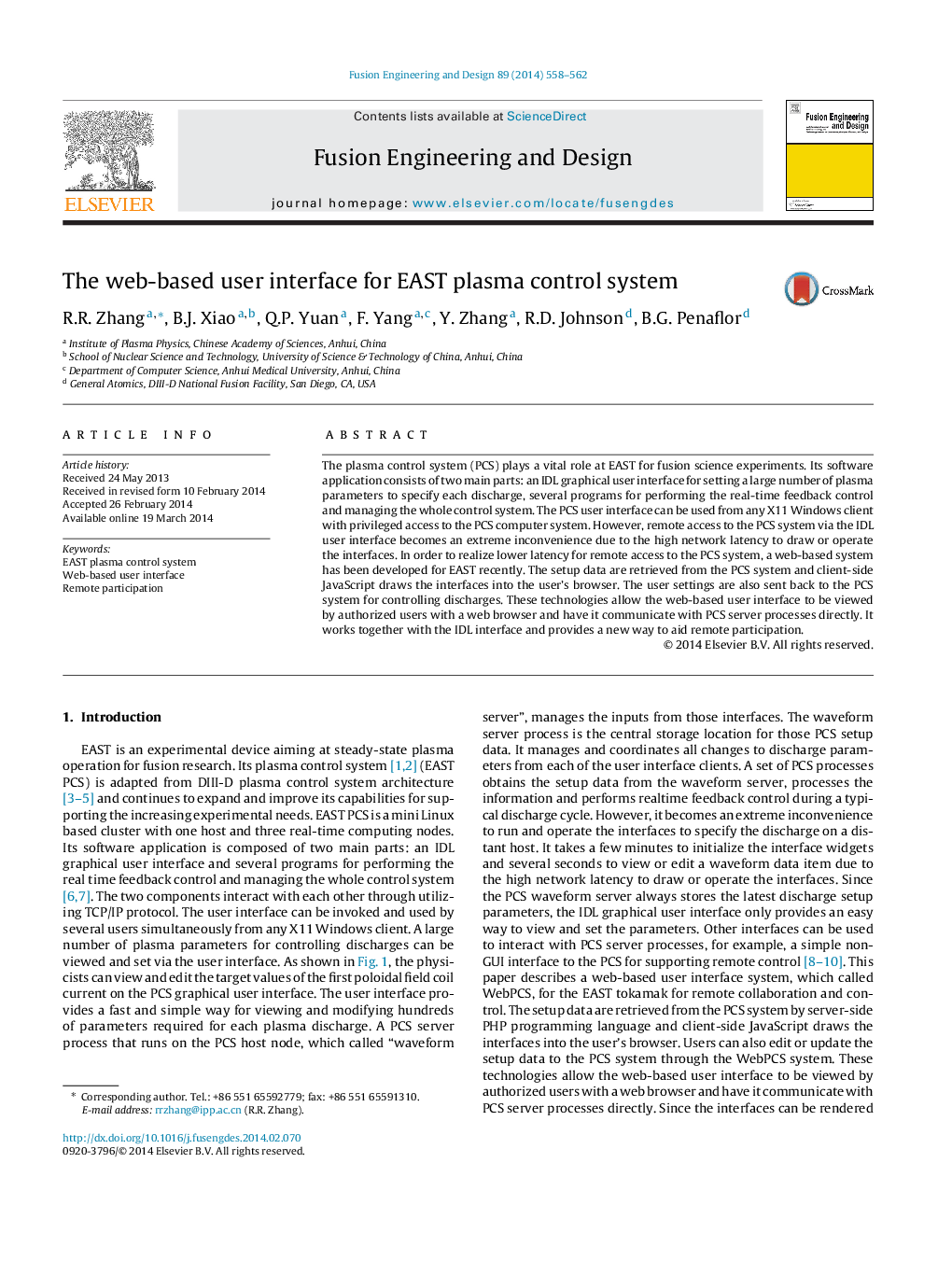 The web-based user interface for EAST plasma control system